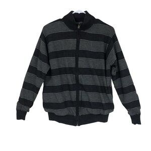 Pedro Del Hierro Striped Full-Zip Merino Wool Sweater Jacket L